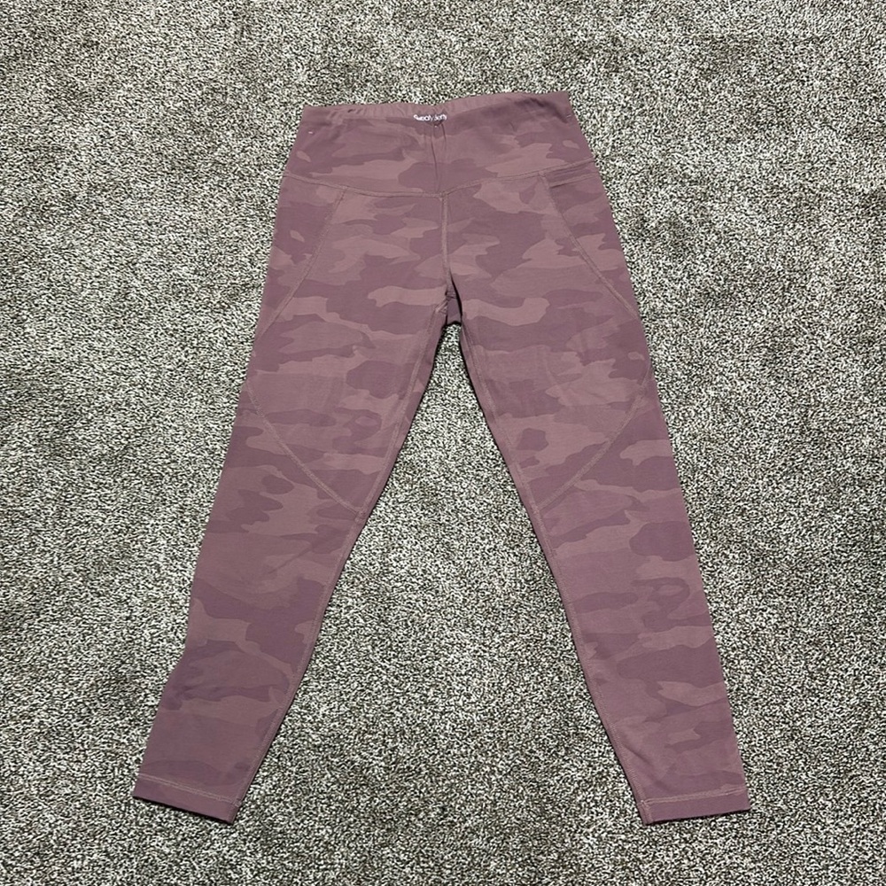 Sweaty Betty Power 7/8 length legging purple mauve camo pockets dusty lilac